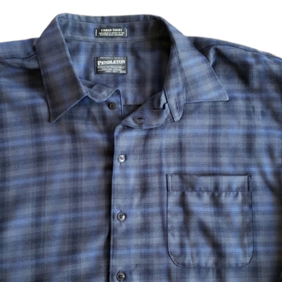 ❌SOLD❌Vintage Pendleton Woolen Blue Plaid Button Down Shirt - Picture 11 of 15
